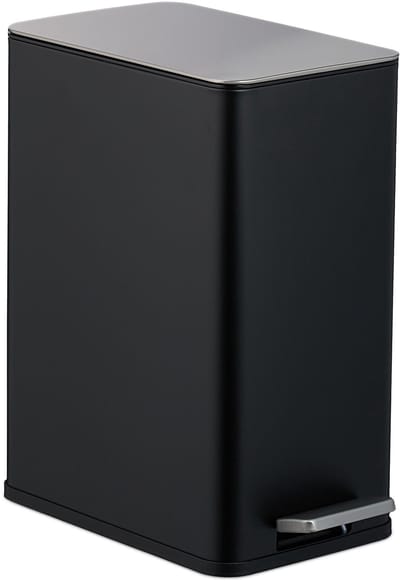 Badkamer prullenbak - 10 l - softclose - binnenemmer - ijzer - zwart