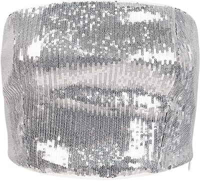 Gimme - Glitter Bandeau Top – Fonkelende Strapless Top – Modieus Mouwloos Shirt voor een Feestelijke Look - Zilver - Maat L