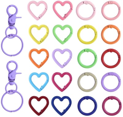 Dailygoods- Karabijnhaak Set - 22 Stuks - Mini Sleutelringen - Veelkleurig - Lichtgewicht - Duurzaam - Gepolijst Metaal - Sleutelhanger