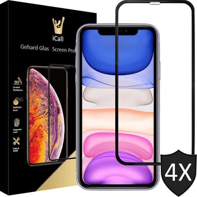 Screenprotector geschikt voor iPhone 11 / XR - 4x FullGuard Screen Protector