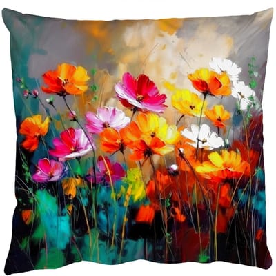 Sierkussens - Kussentjes Woonkamer - 50x50 cm - Felgekleurd - Bloemblaadjes - Abstract