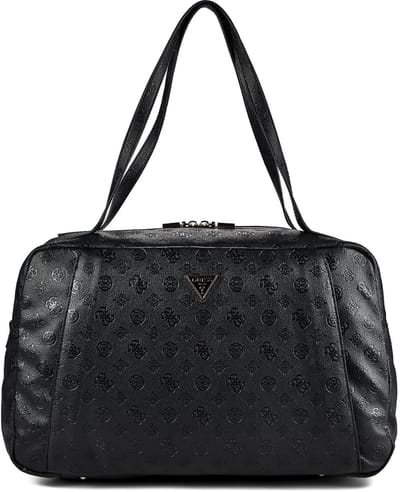 GUESS schoudertas reistas Devon Travel Tote Black Logo zwart
