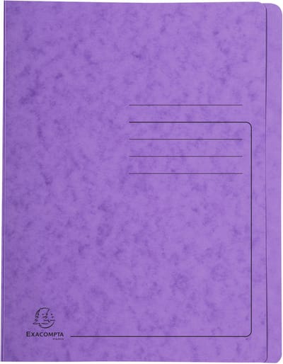 Exacompta 25x Snelhechtmap in glanskarton 355g - A4 - Purper - 39998E