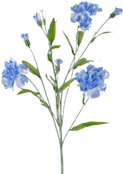 Easyplants | Kunstbloem Anjer tros 70 cm blauw | Zijde | Nepbloemen | blauw | Onderhoudsvrij | Kant-en-klaar