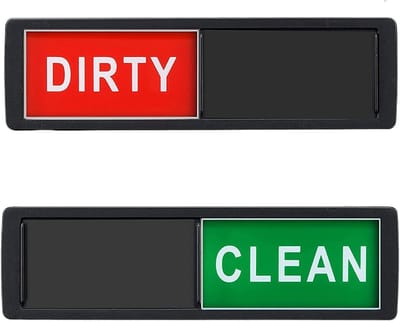 Vaatwasser Indicator - Schoon Vuil Magnet - Keuken Organisatie - Niet Krasbaar Design - 17.8 cm Lengte - Zwart