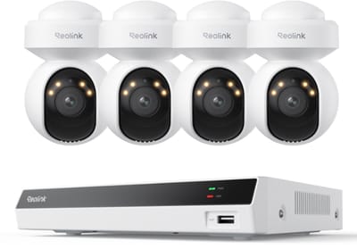Reolink RLK8-800PT4 4K Beveiligingscamera Systeem met PT Auto-Tracking, 355° Pan / 50° Tilt, 4K PoE Camera's voor Buiten, Slimme AI-detectie, Spotlights & Tweewegcommunicatie, 8CH NVR met 2TB HDD voor 24/7 Opname