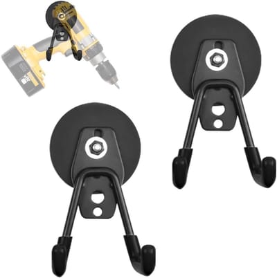 Extra sterke magnetische haken set van 2, ideaal voor garage, tuin en gereedschapsruimte, met dubbele haken en krachtige magneten.