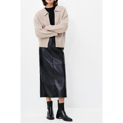 French Connection Kitty Pearl Ls Cardigan Almond Neutral Maat: S | Sweaters Outlet | Dames | Beige