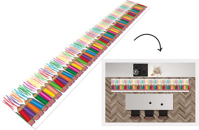 Keukenloper - Loper keuken - Kleurpotlood - Patronen - Regenboog - 300x50 cm - Keukenloper vinyl