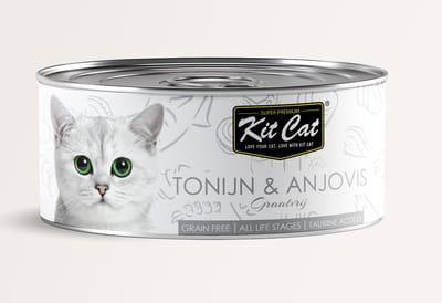 Kit Cat Tonijn & Ansjovis 24x80gram - Graanvrij - Kattenvoer Natvoer - Kattenblikjes