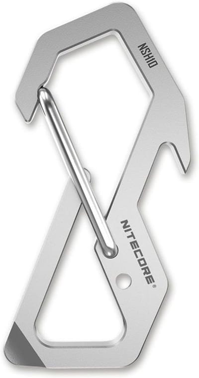 Lichtgewicht Titanium Karabijnhaak - Multitool Sleutelhanger Clip - Zilver