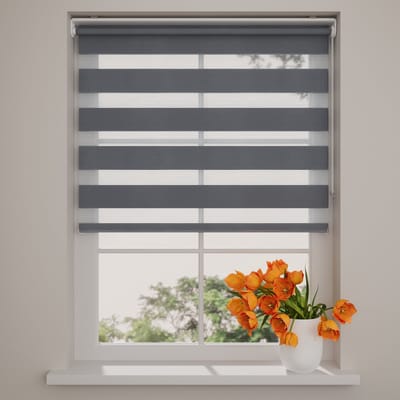 DTCH® Duo rolgordijn - Pure Mini - Lichtdoorlatend - Grijs - 60 x 150 cm - rolgordijn zonder boren