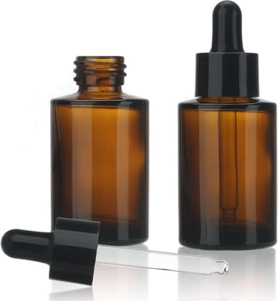 16 Stuks Lege 30ml Amber Glazen Flesjes met Dopper voor Essentiële Olie, Reizen en Opslag