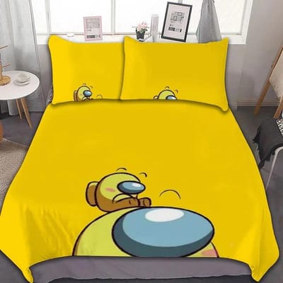 Exquise 3D Game A-Amongs Us Wallpaper Anime Digitale Print Beddengoedset Dekbedovertrek Dekbed Bed Jeugd Kinderen Meisje Jongens Cadeau 100x135cm