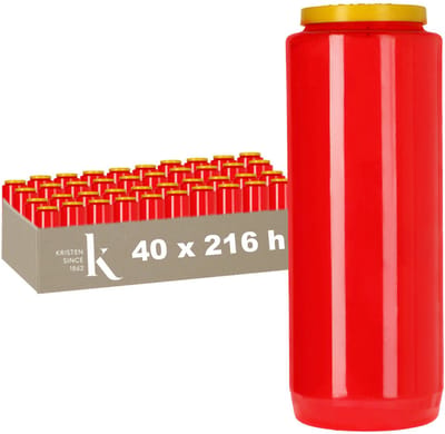 Kristen Noveenkaars 9 Dagen Rood – Kaarsen – 4 Stuks – Herdenkingslicht – Grafkaars – Brandduur 216 Uur – Voor Binnen en Buiten