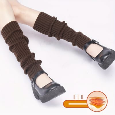 Livano Beenwarmers - Dames - Overknee - Ballet - Wol - Kniekousen - Leg Warmers - Warm - Party - Zwart + Grijs + Wit