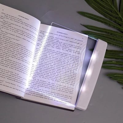 Oneay Set van 2 platte boekenlampen, boekenleggerlampen, LED-boekenlampen, draagbare leeslampen met oogbescherming voor thuisstudie, paginalampen
