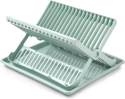 Afwas afdruiprek met lekbak - mintgroen - kunststof - 37 x 33 x 21 cm - afwassen en drogen