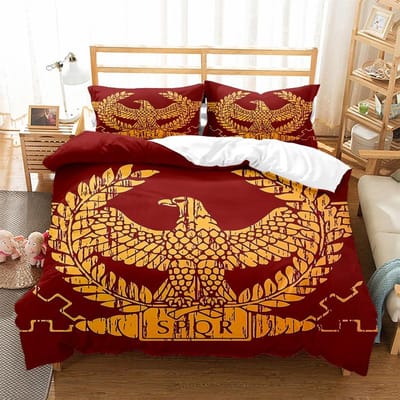SPQR Romeins Rijk Beddengoedsets Dekbedovertrek Dekbedovertrekken Met Kussensloop 3D Geprint Dekbed Beddengoed AU Single(140x210cm)