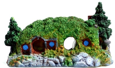 Daity Hobbit zeemeermin aquarium decoraties - reptielenhuizen - verborgen grot landschap aquaria - reptiel decoraties - mini tuin decoraties