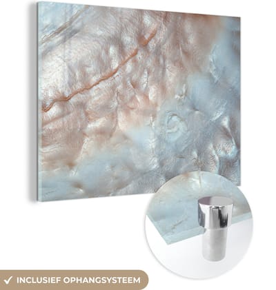 MuchoWow® Glasschilderij 40x30 cm - Schilderij acrylglas - Schelpen - Abstract - Natuur - Foto op glas - Schilderijen