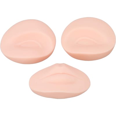 3 Stuks Make-up Oefenmodel Set 3D Wenkbrauw Oog Lip Zacht Siliconen Huid Herbruikbaar Tattoo Oefening Oefen Gezicht Model beige