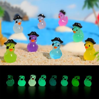 10/20 pièces Mini Figurines de Canards Petits Canards Pirates Figurine Animaux Miniatures Ornements idéaux pour JARDIN DE FÉES Contenant DIY W12165WW- blue