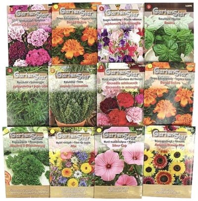 Gartenstar – Bloemzaad-zakjes, per set: 5 verschillende zakjes bloemzaden