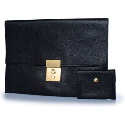 Thom Browne, clutch van structuurleer met portemonnee