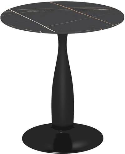 Sweiko Ronde Eettafel - MDF + staal - 70 x 70 x 74 cm - Zwart