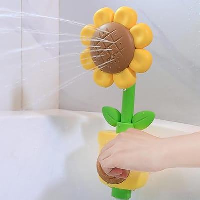 Baby Zonnebloem Douche Bad Speelgoed Sprinklerkop Spuit Water Douche Zwembad Baden Badbal Met Handmatig Apparaat Voor Kinderen Cadeau geel