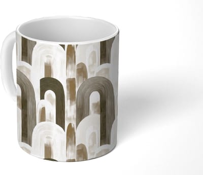 Mok - Koffiemok - Abstract - Patroon - Bogen - Mokken - 350 ML - Beker - Koffiemokken - Theemok