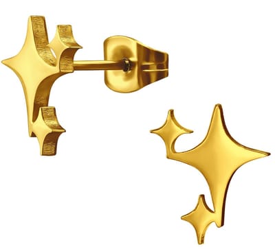CS Joy - Ster oorbellen - Chirurgisch staal - 11 x 9 mm - ip/pvd gold plated - sterren oorknoppen