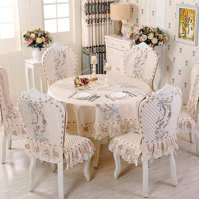 Tafelkleed Tafelkleed Stoel Cover Eetstoel Kussen Pak Vierkant Geborduurd Tafelkleed Katoen Linnen Plaid Kleine Tuin Tafelkleed Kunst Royale Tafelkleed Tafelkleed Thuis
