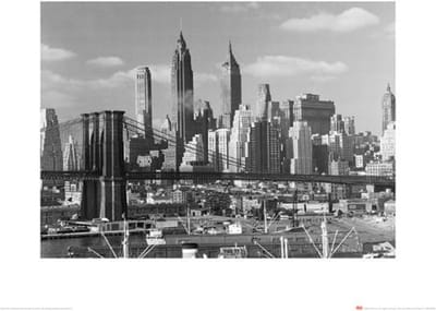 Kunstdruk Time Life - Lower Manhattan Skyline 1948 40x50cm