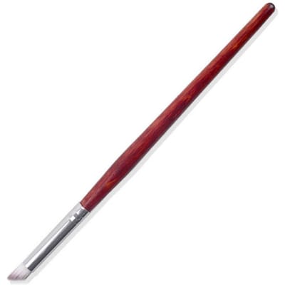 1pc Pinceau biseauté pour ongles Gel UV Peinture Nail Art Stylo Poignée rouge Outil de manucure dégradé brown