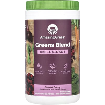 Amazing Grass, superaliment vert, antioxydants, baies sucrées, 410 g (420g)
