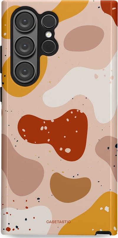 Casetastic Hoesje Geschikt voor Samsung S23 Ultra - Stijlvolle Beschermende Duo-layer Case - Terrazzoque
