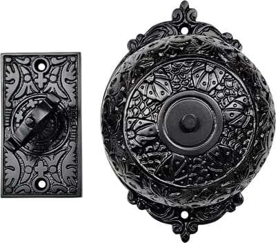 Draai deurbel - Klokkenspel deurbel - Gast aankomst - Mechanisch geluid - 23x14x8 cm - Antiek zwart