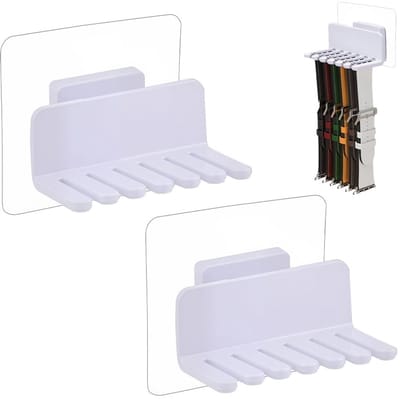 Dailygoods- Horlogebandhouder Organizer - Wandmontage - Robuuste Kunststof - 6 Sleuven - Opbergvak - Geschikt voor Diverse Horlogebanden - Horloge Organizer