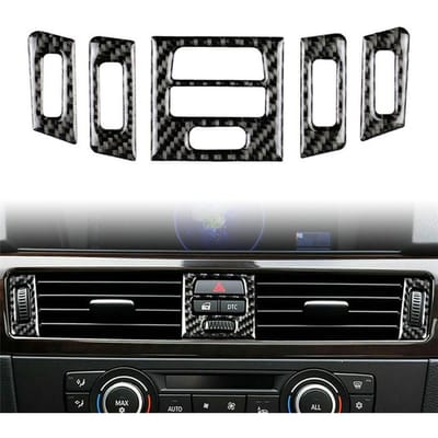 Koolstofvezelstijl Center Dash Air Vent Trim voor BMW 3-serie E90 E92 E93 05-12 gray