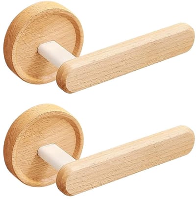 Dailygoods- Gordijnhouders - 2 Stuks - Zelfklevend - Vintage Houten Haken - Wandbevestiging - Waterdicht - Lange Levensduur - Wandhaken