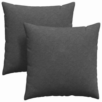 vidaXL - Zitkussens - 2 - st - Corduroy - stof - Donkergrijs - 60 - x - 60 - cm