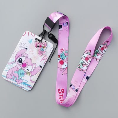 Nieuwste Stitch Kaarthouder Anti-verlies Cartoon Nekband Kaarthouder en Meisjes Speelgoed Lanyard Badgeclip Cadeau, geweldig voor dagelijks gebruik -A4495