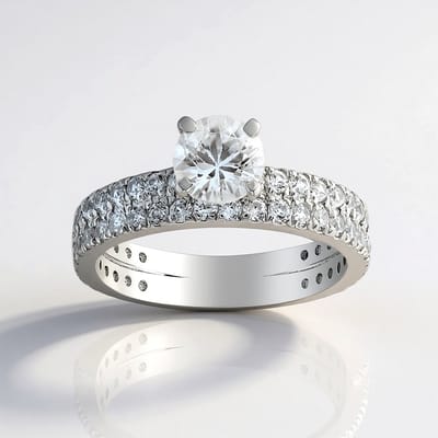 Cavill - Elegante Zilveren Ring met Cambodjaanse Zirkoon 2,064 ct - 925 Sterling Zilver Geplatineerd - Ronde Slijpvorm - Luxe Sieraad & Statement Ring