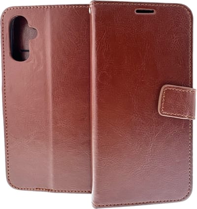 Bookcase Geschikt voor: Apple iPhone 16 - Bruin - portemonnee hoesje - ZT Accessoires
