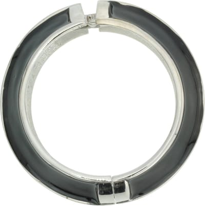 Behave - Zwart witte bangle met scharnier - retro stijl - 18,5 cm