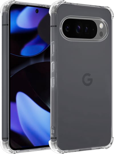 Hoesje - Geschikt voor Google Pixel 9 Pro - Sterk & Shockproof - Siliconen Shock Case - Hoes Cover - Telefoonhoes - Transparant