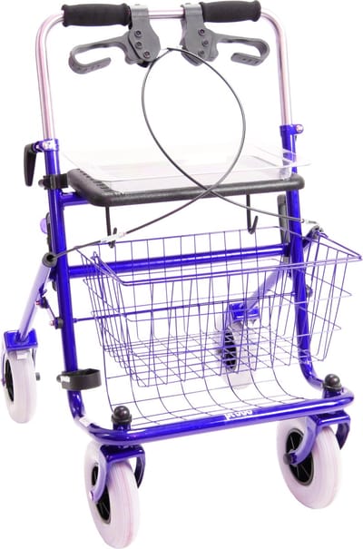 Rollator 43 cm zitbreedte - Premis Provo - Tot 120 kg - In hoogte verstelbaar - Duwbeugel - Dubbelzijdige rem - Passieve rem - Metallic Blauw