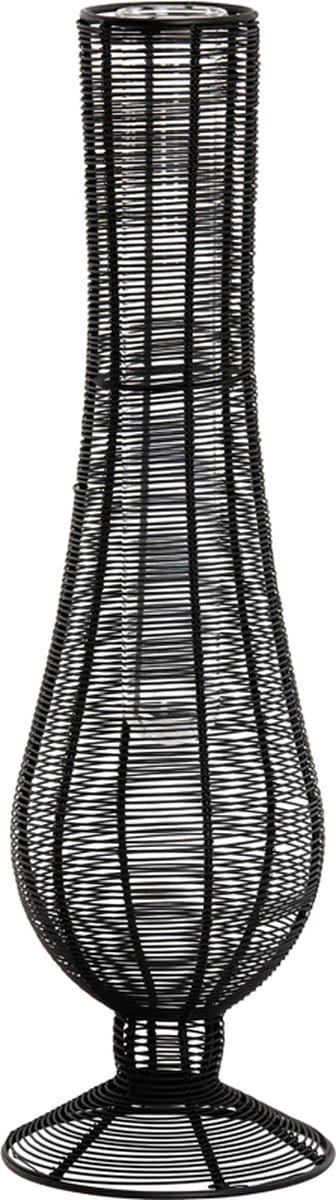 Light&living Vaas Ø17x50 cm TUPURI mat zwart-glas helder